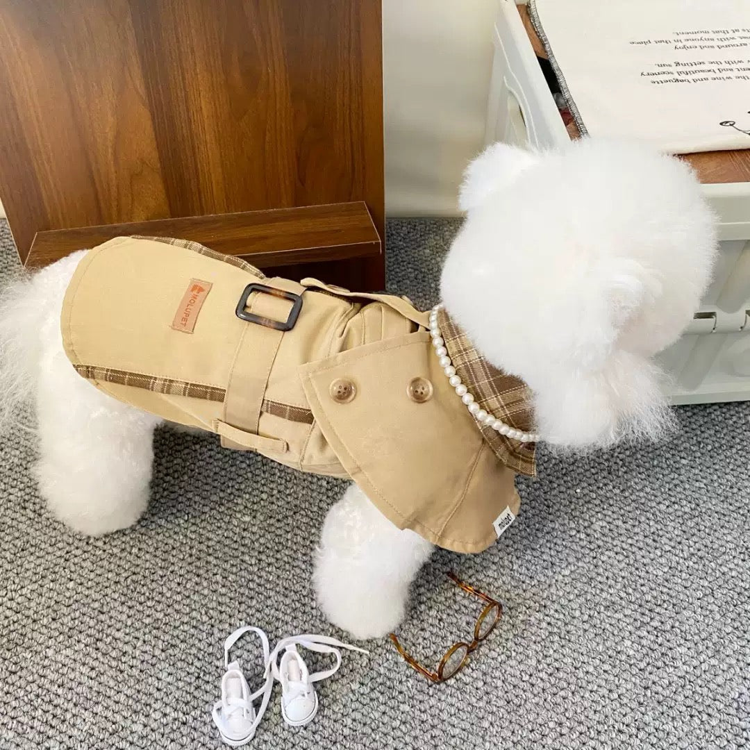 Vintage British Style Dog Cape Jacket | Luxurious Daily Look